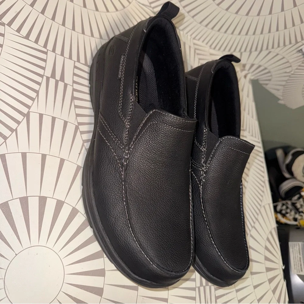 Skechers Men's Harper Forde Black Slip-On Shoes 10 Extra Wide Fit Memory‎ Foam